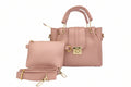 Pink PU Leather Crossbody Bag with Gold Hardware