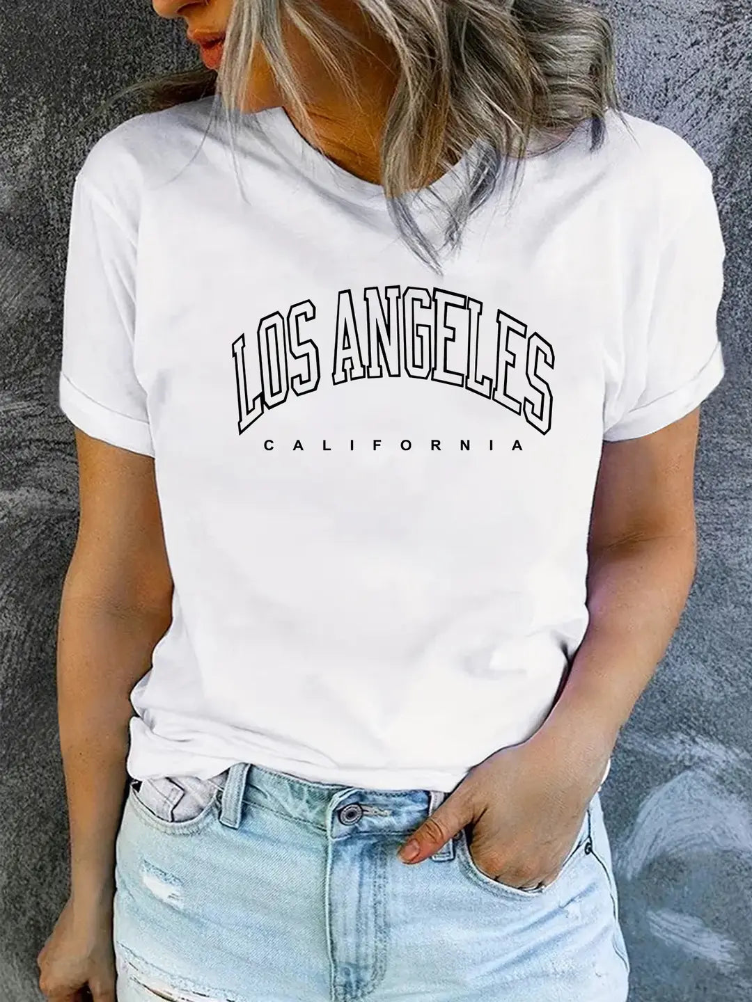 Women Purple Los Angeles T-Shirt Casual Summer
