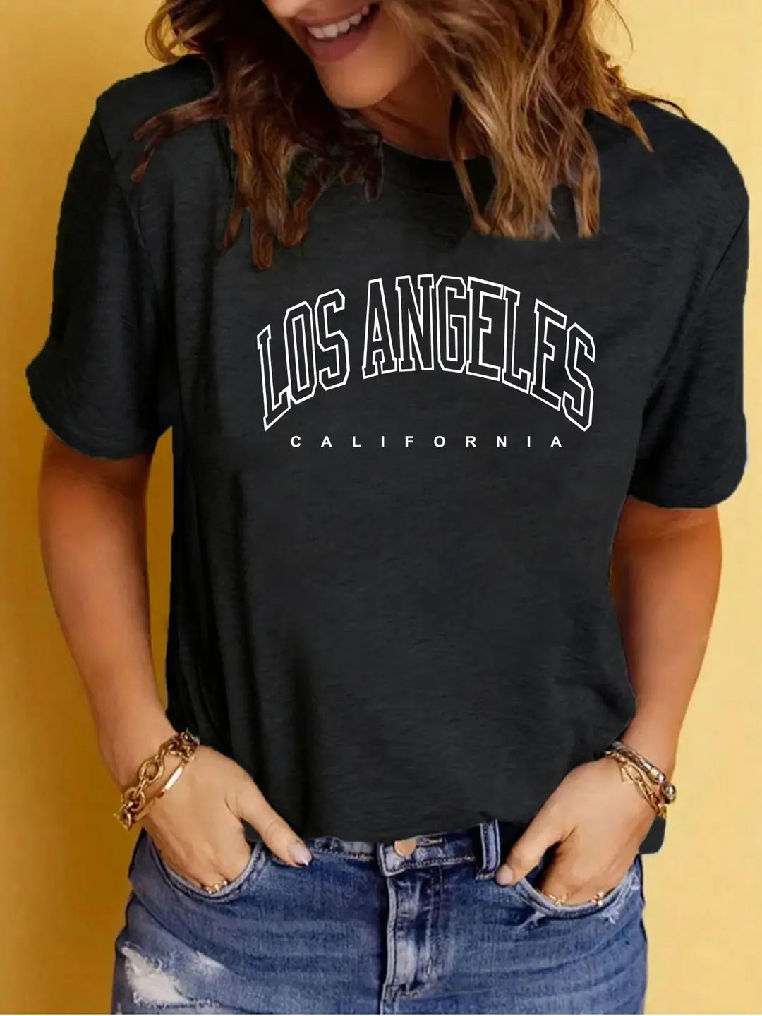 Women Purple Los Angeles T-Shirt Casual Summer