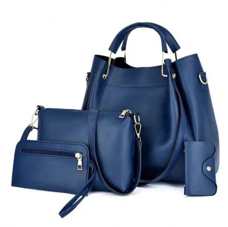 Women's PU Leather Hand Bag Set - 4 Pcs