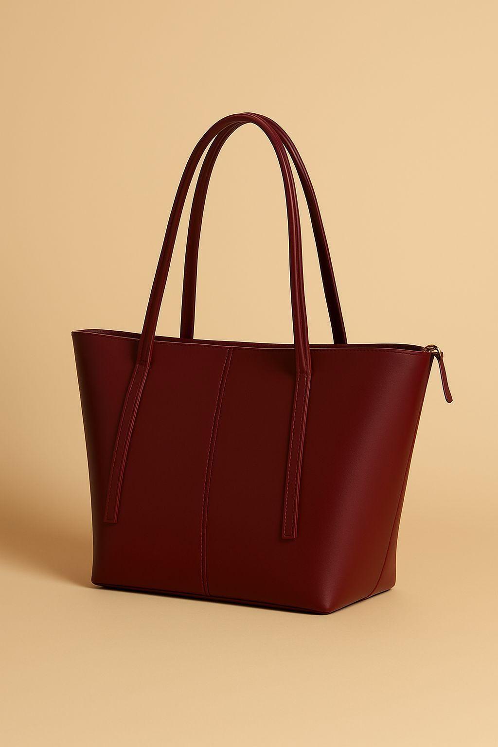 Girls Tote Bag Lightweight Stylish Brown Black Blue Maroon Mustard Beige