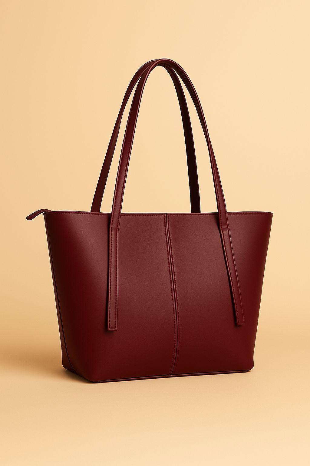 Girls Tote Bag Lightweight Stylish Brown Black Blue Maroon Mustard Beige