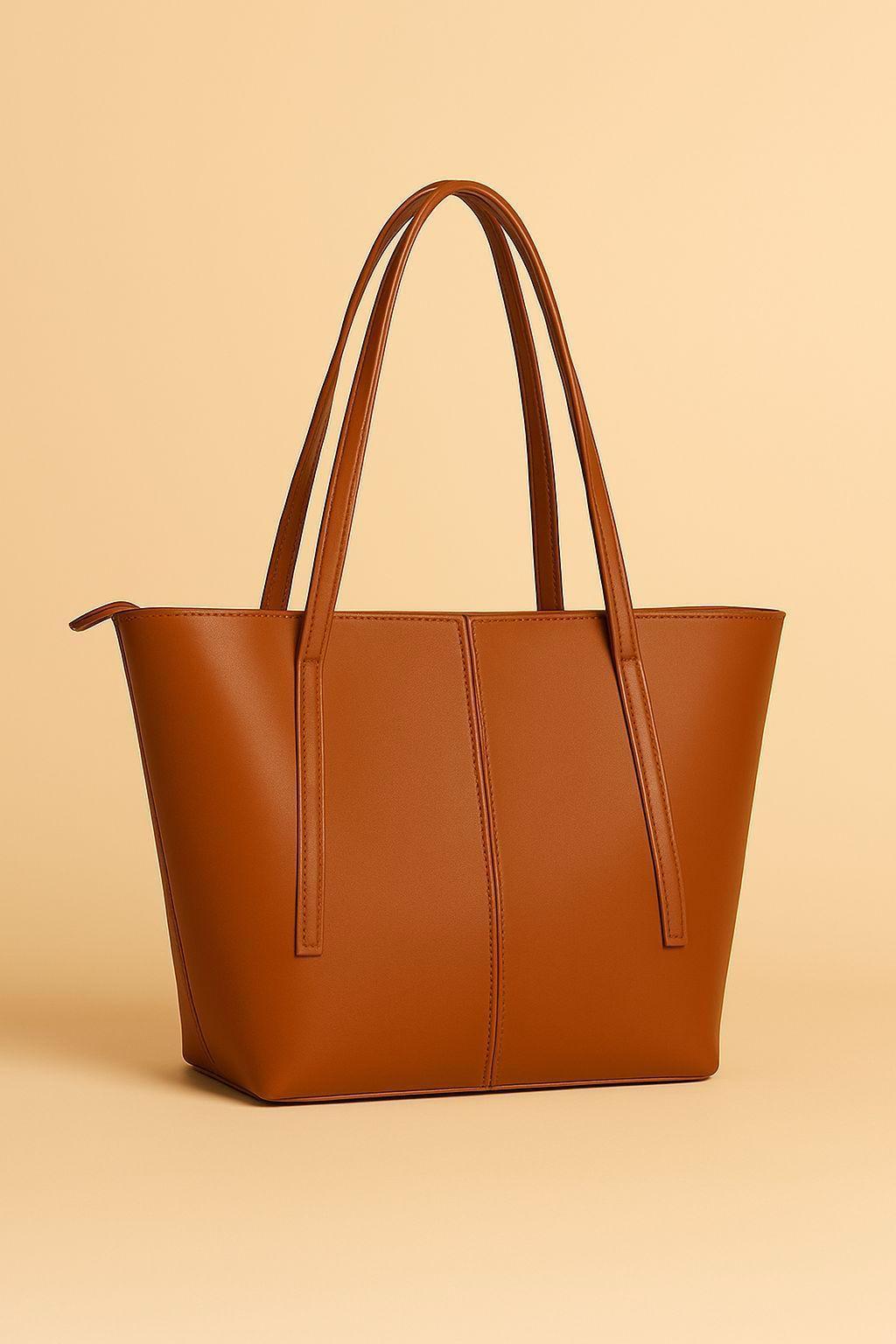 Girls Tote Bag Lightweight Stylish Brown Black Blue Maroon Mustard Beige