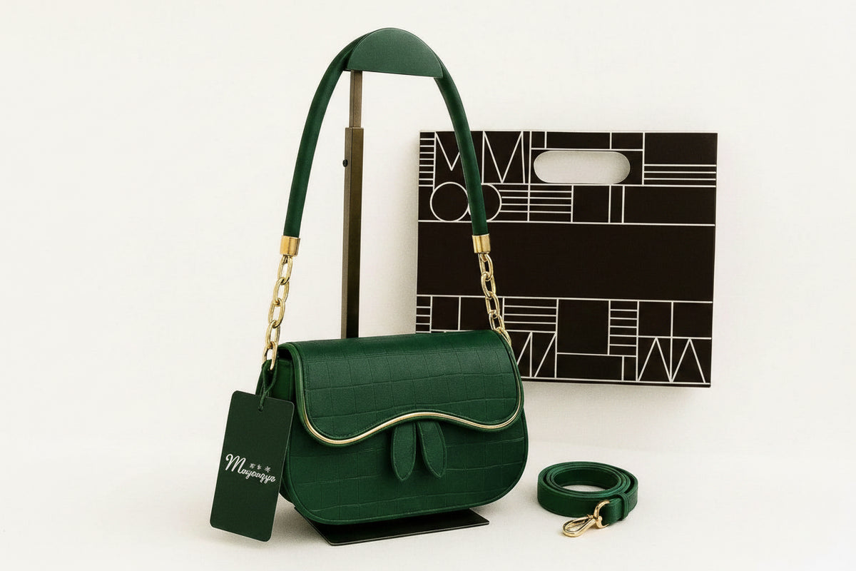 Green Kelly Green Shoulder Bag for Girls - 1 Pc, Plain Design