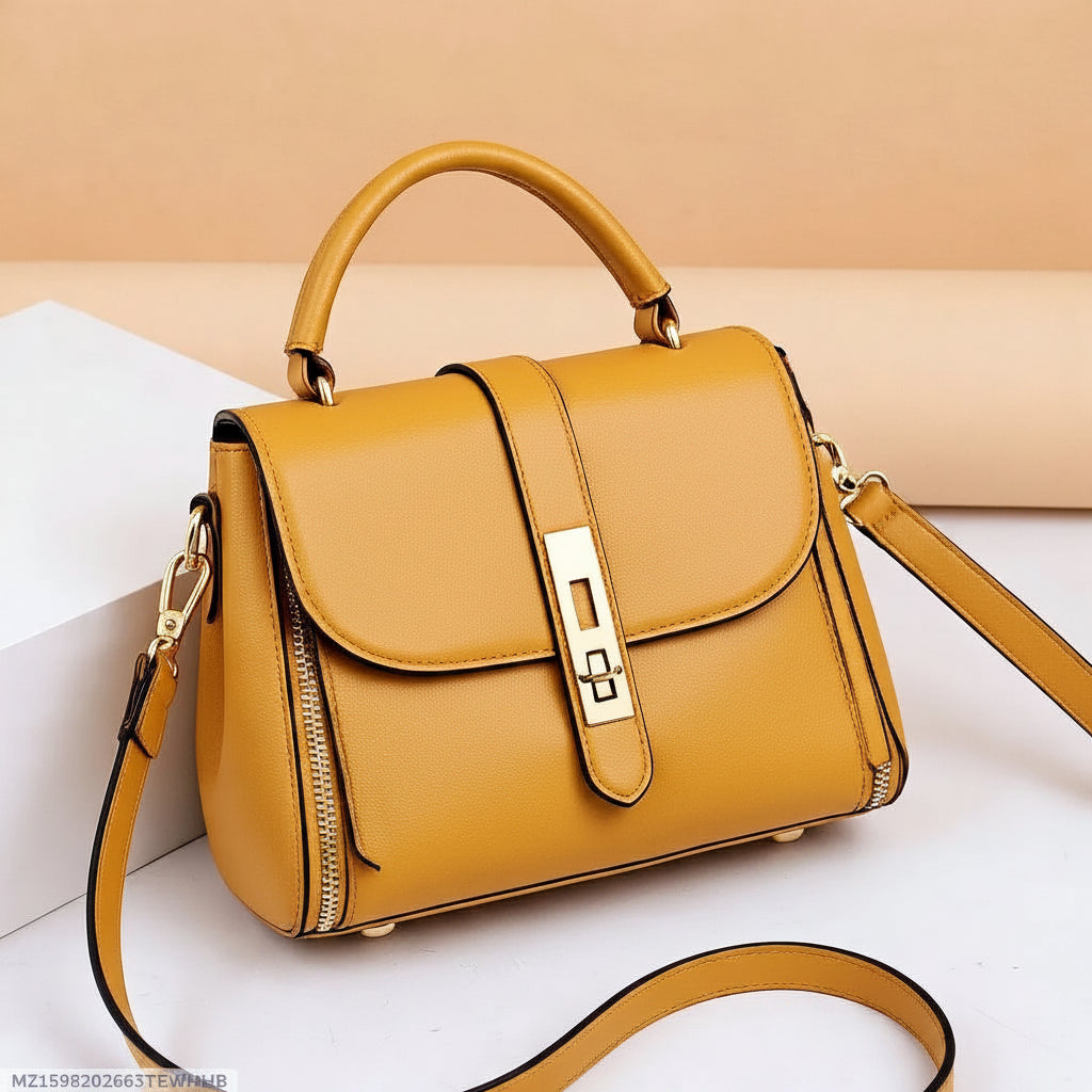 Women's Leather Plain Shoulder Bag