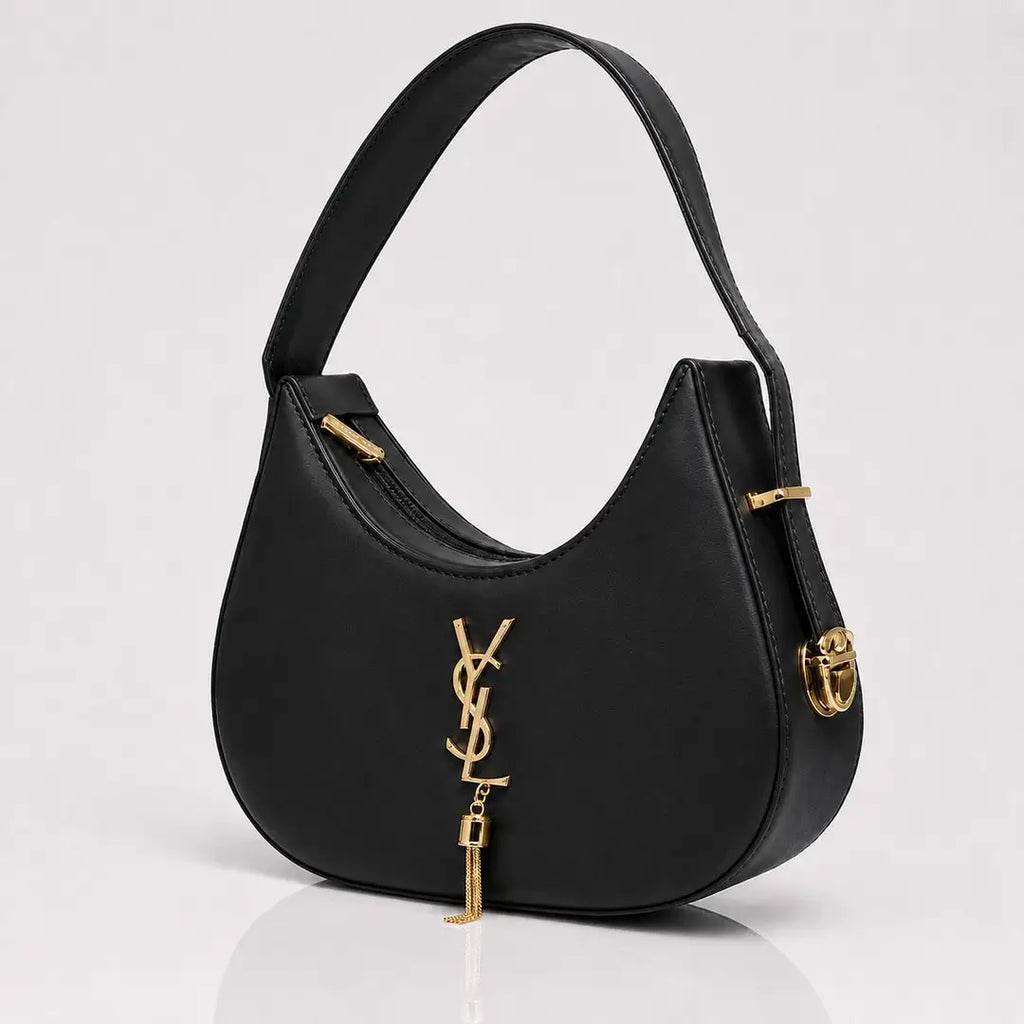 YSL Hobo Bag Plain Leather Adjustable Handle