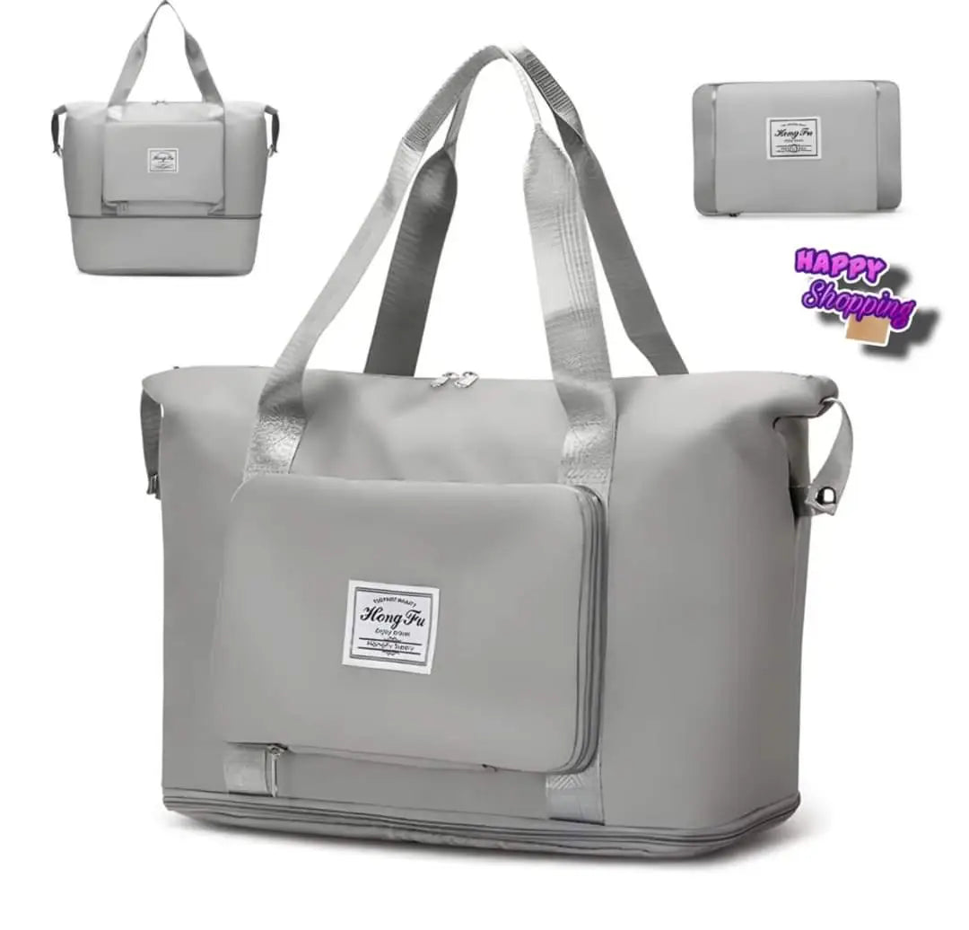 2 in 1 Folding Travel Bag – Large Capacity Waterproof Duffel Bag with Dry & Wet Separation