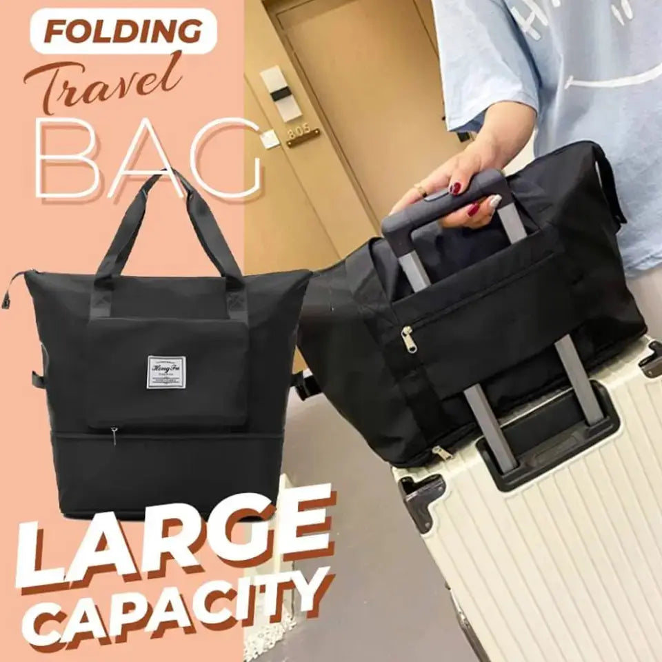 2 in 1 Folding Travel Bag – Large Capacity Waterproof Duffel Bag with Dry & Wet Separation