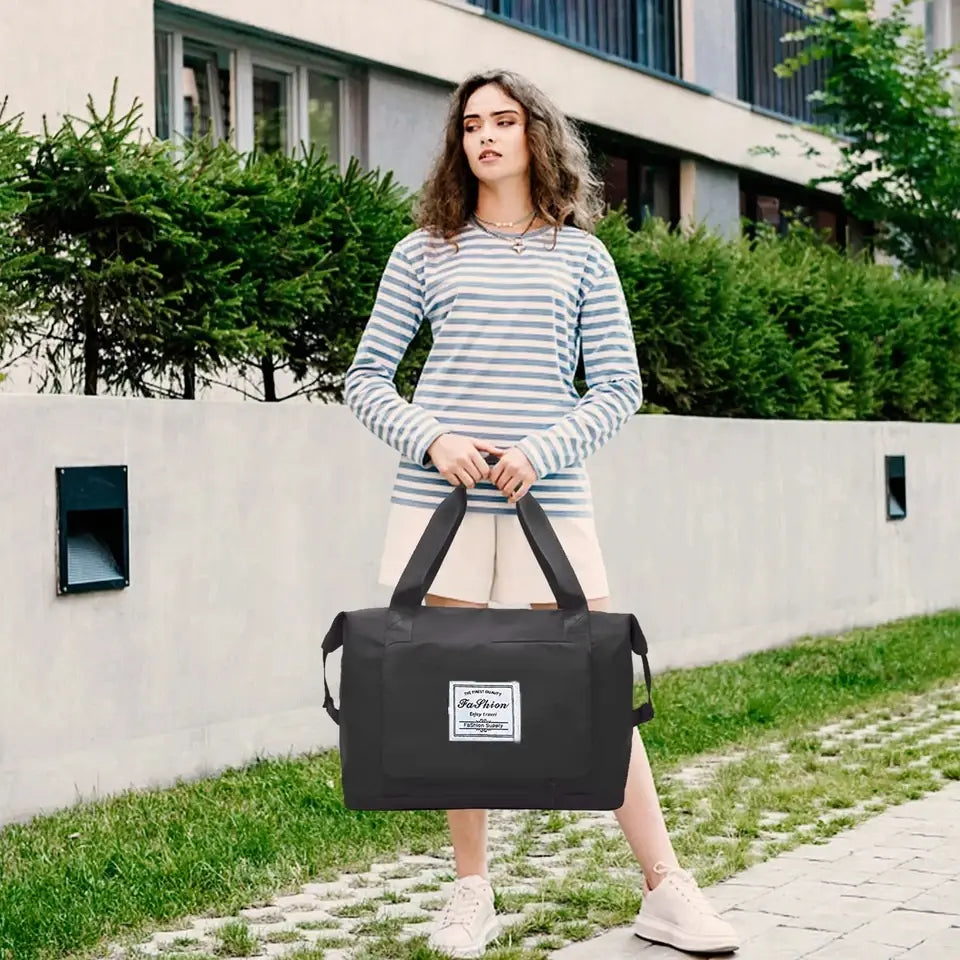2 in 1 Folding Travel Bag – Large Capacity Waterproof Duffel Bag with Dry & Wet Separation
