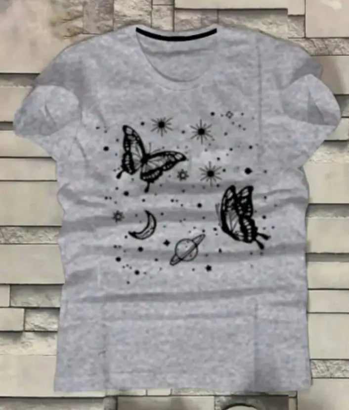 1 Pc Women's Stitched Cotton Printed T-Shirt