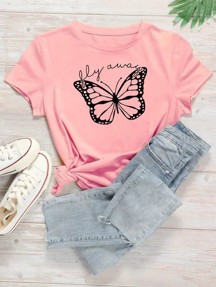 1 Pc Women's Stitched Cotton Printed T-Shirt