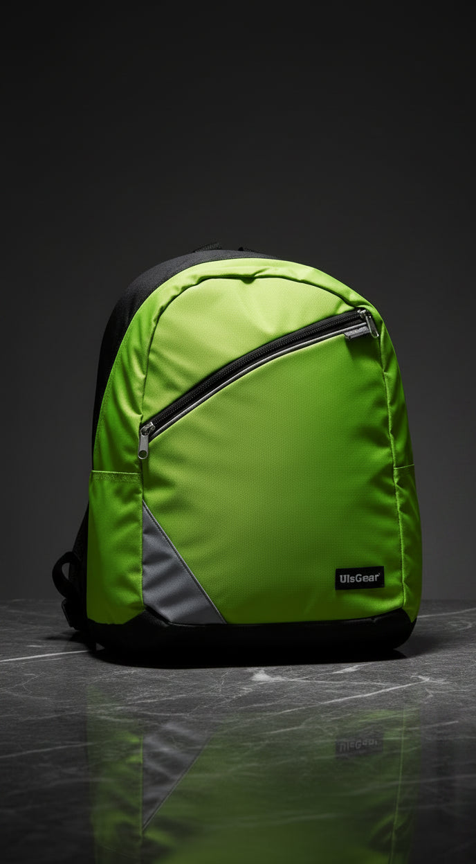 Green Nylon Backpack for Students & Office Use