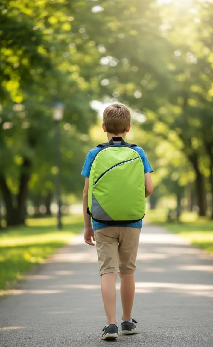 Green Nylon Backpack for Students & Office Use