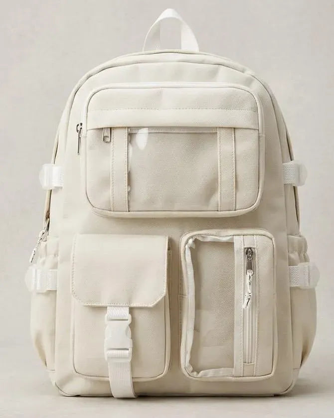 Casual Backpack with transparent pocket