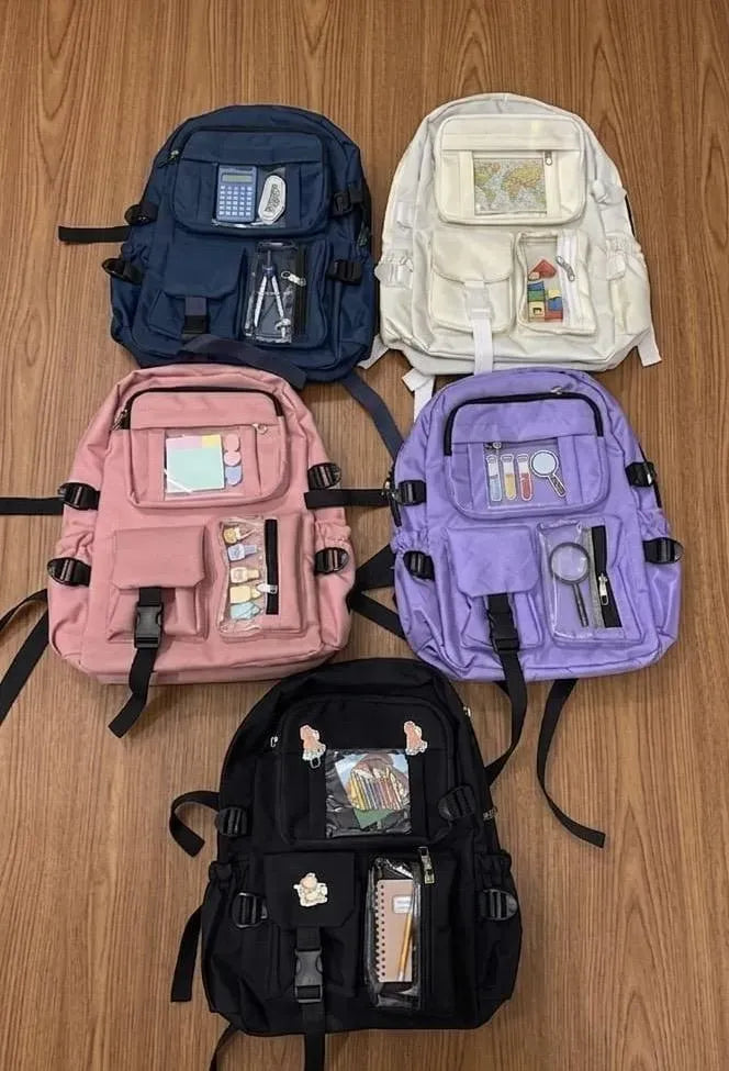 Casual Backpack with transparent pocket