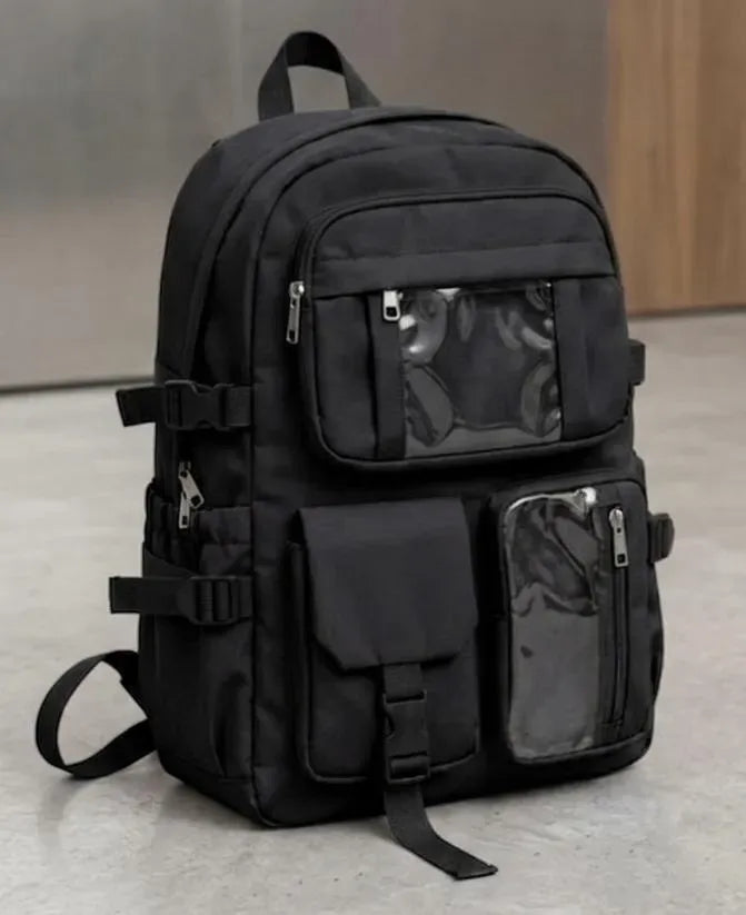 Casual Backpack with transparent pocket