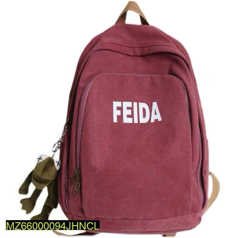 Maroon Nylon Backpack 18" for Students & Office Use