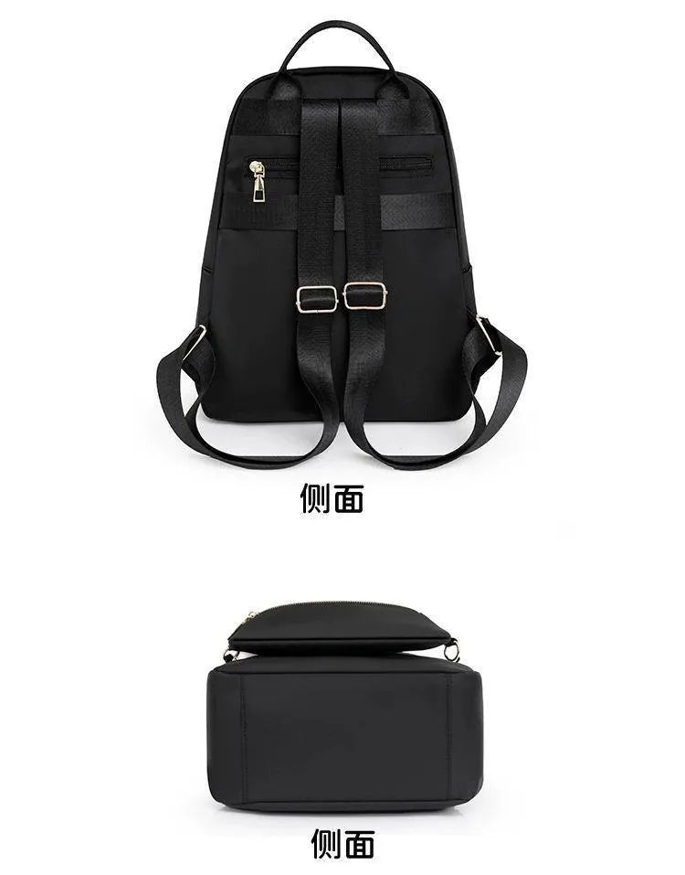 Gray Nylon Backpack Set 16" with Chest Bag for Women