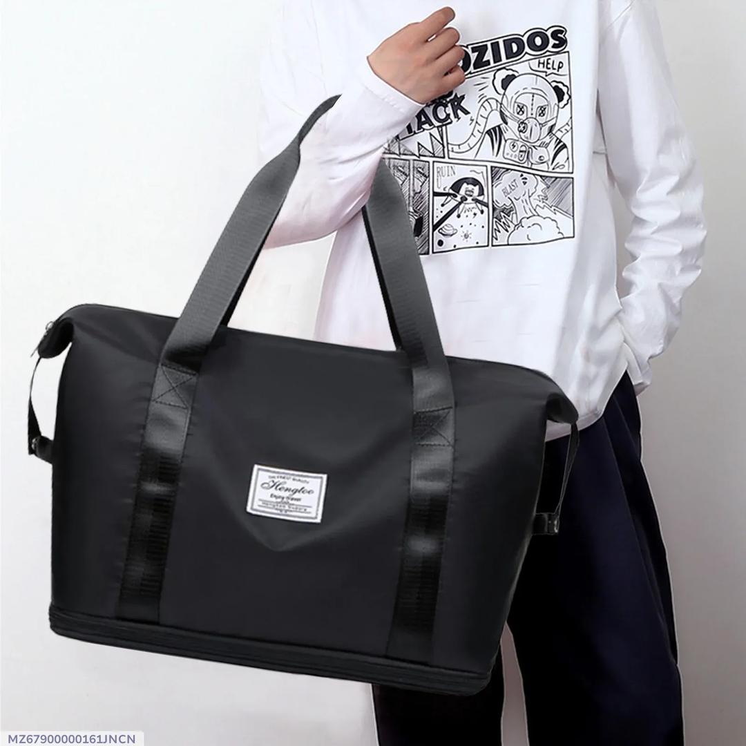 Black Durable Nylon Duffle Bag 18" Travel Commute