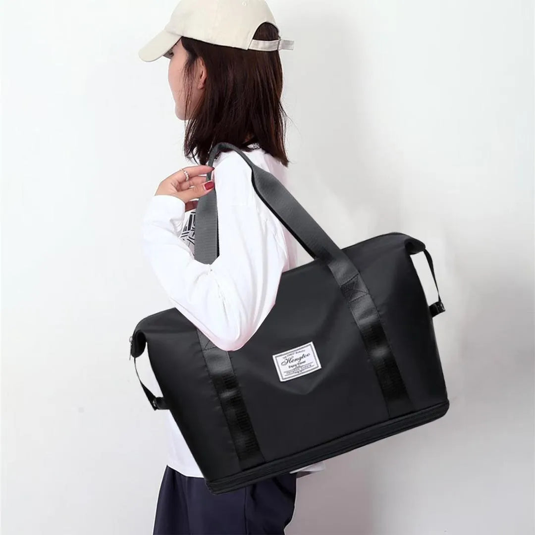 Black Durable Nylon Duffle Bag 18" Travel Commute