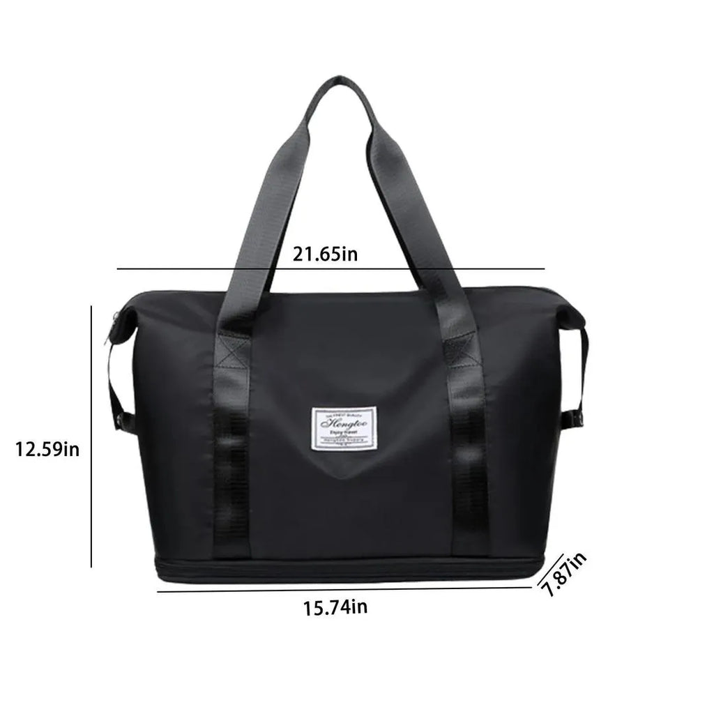 Black Durable Nylon Duffle Bag 18" Travel Commute