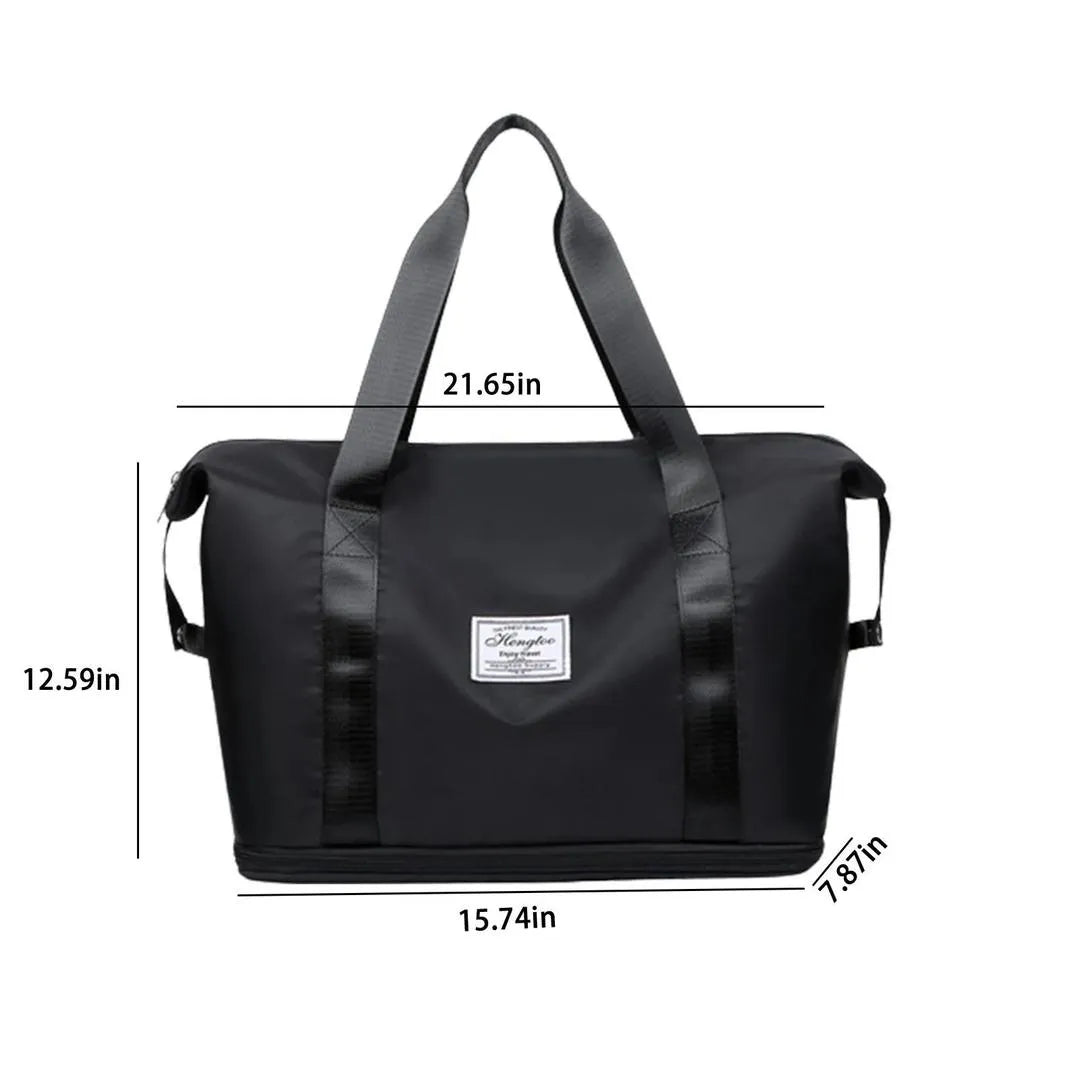 Black Durable Nylon Duffle Bag 18" Travel Commute