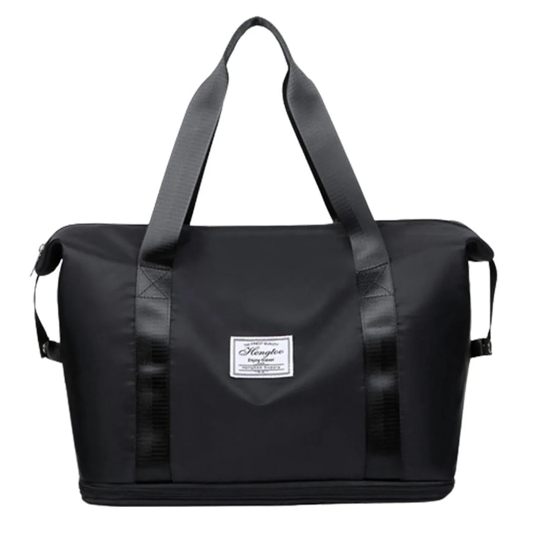 Black Durable Nylon Duffle Bag 18" Travel Commute