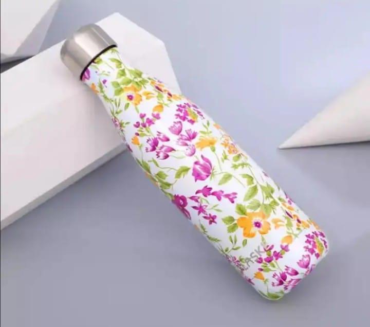 Tropical Floral Water Bottle 500ml Stainless Steel Leak Proof