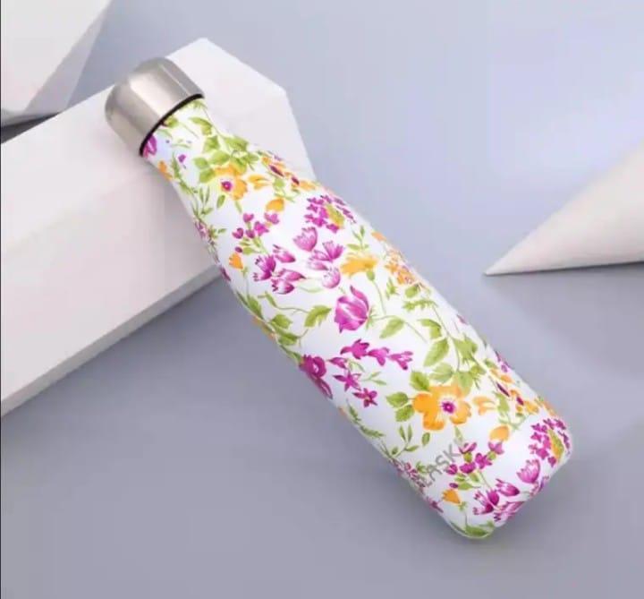 Tropical Floral Water Bottle 500ml Stainless Steel Leak Proof