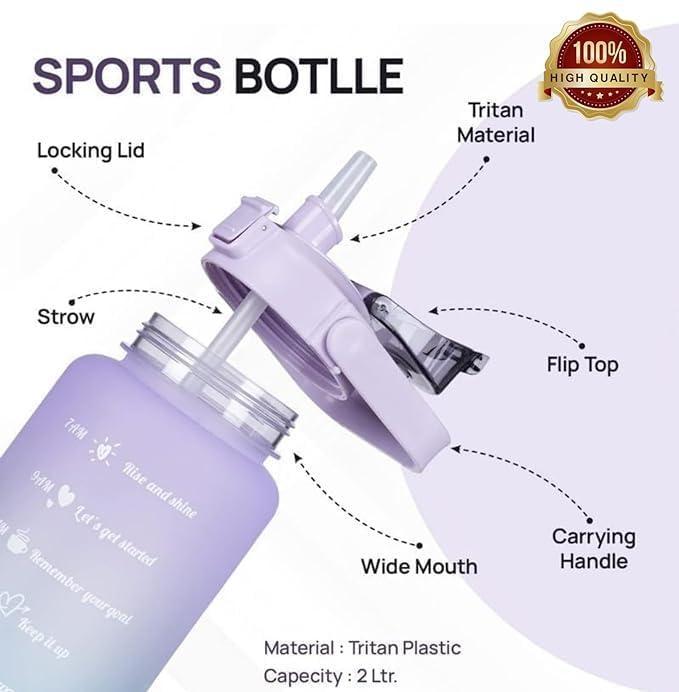 Premium Water Bottles Set of 3 ABS Gradient Insulated