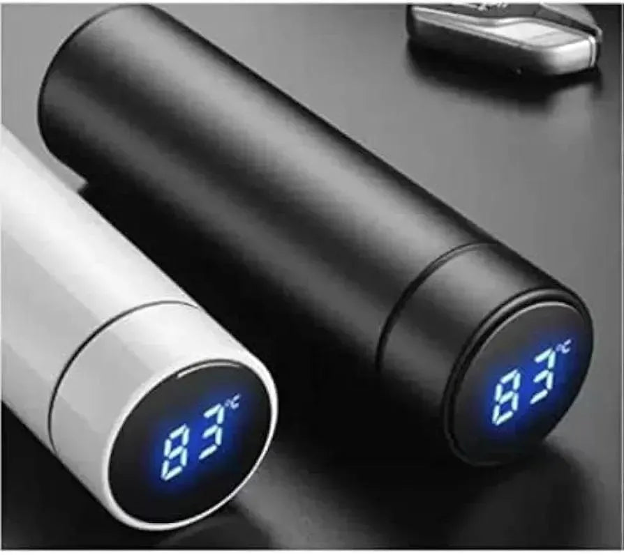 Digital Temp Water Bottle 50ml Black Stainless Steel