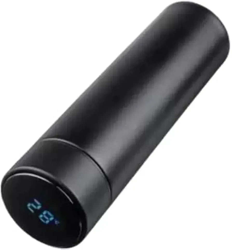 Digital Temp Water Bottle 50ml Black Stainless Steel