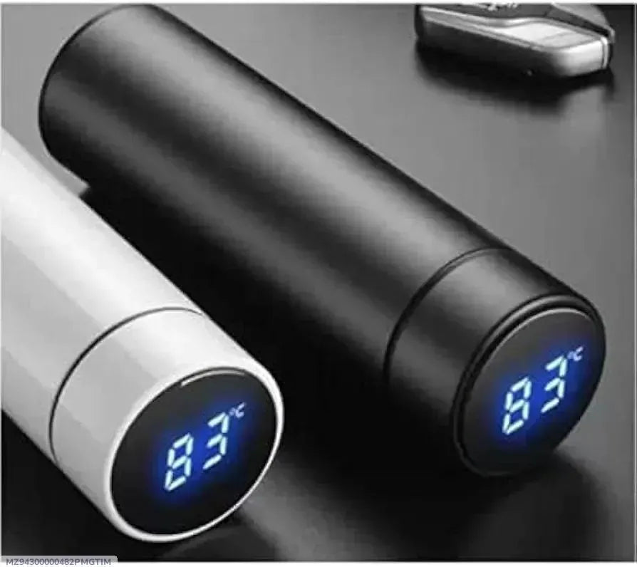 Digital Temp Water Bottle 50ml Black Stainless Steel